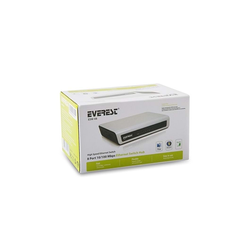 Everest ESW-108 8 Port 10/100Mbps Ethernet Switch Hub