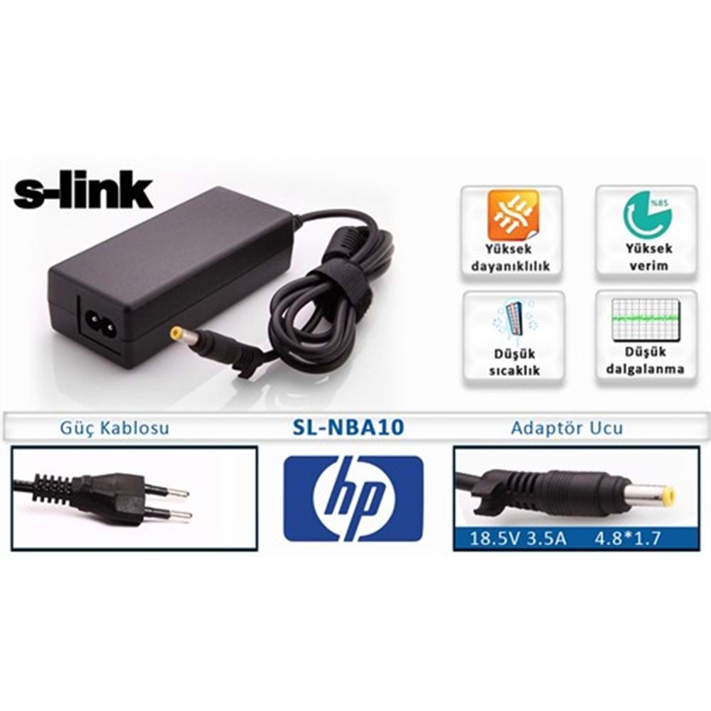 S-link SL-Nba10 18.5V 3.5A 4.8*1.7 Hp Notebook Standart Adaptör