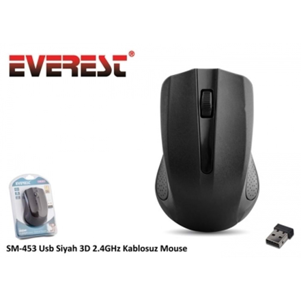 Everest SM-453 Usb Siyah 3D 2.4GHz Kablosuz Mouse