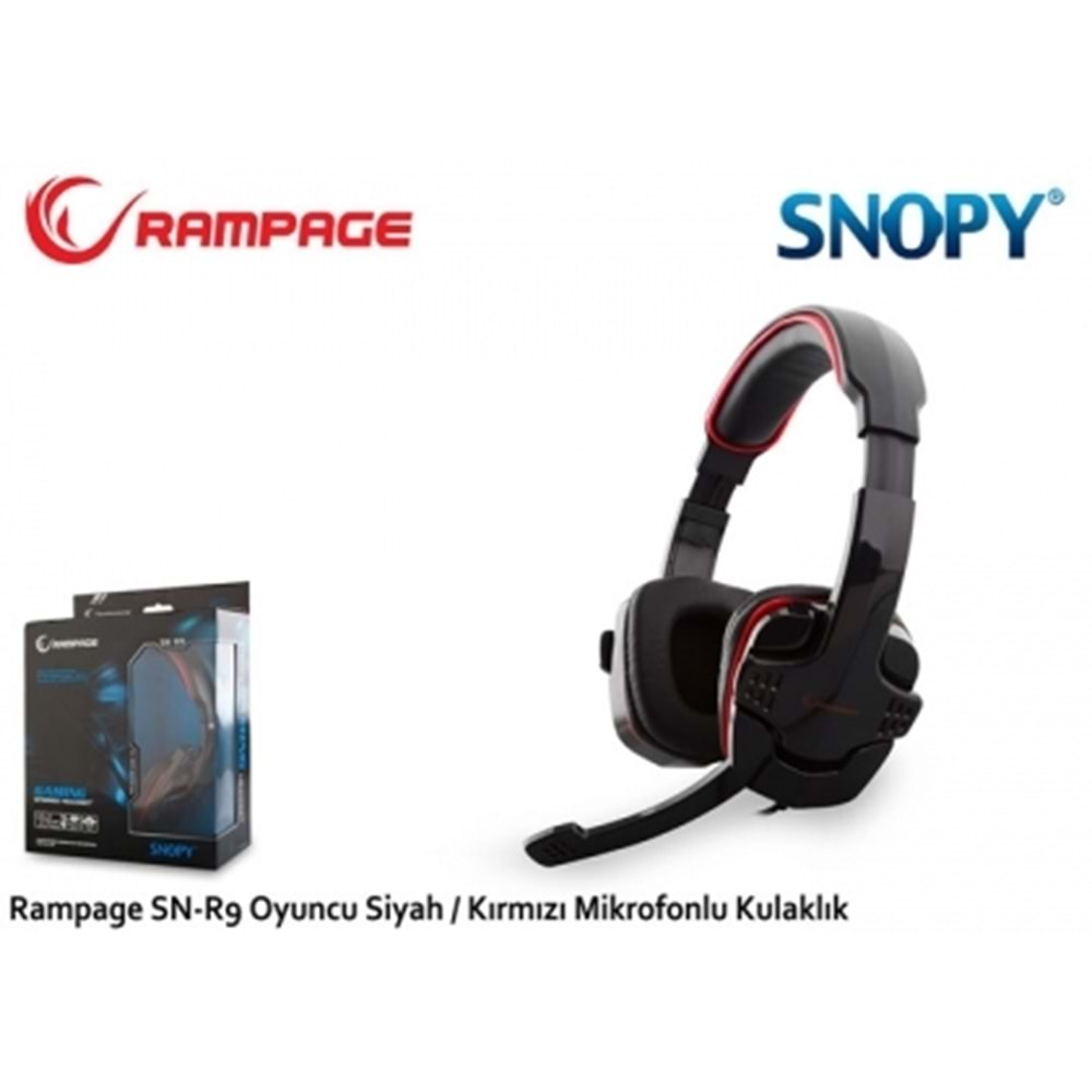 Snopy Rampage SN-R9 Oyuncu Siyah/kırmızı Mikrofonlu Kulaklık