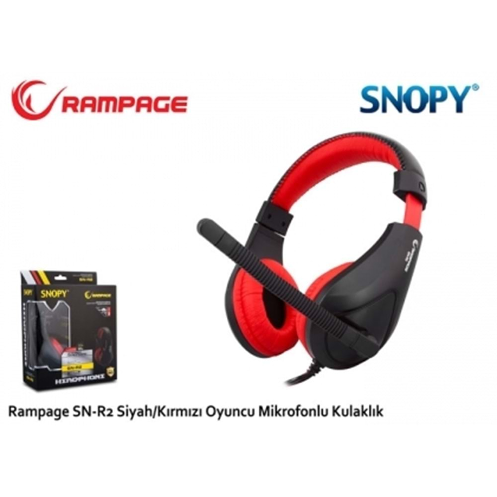 Snopy Rampage SN-R2 Oyuncu Siyah/kırmızı Mikrofonlu Kulaklık