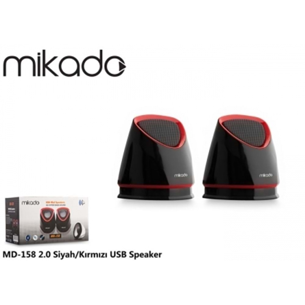 Mikado MD-158 2.0 Siyah/Kırmızı USB Speaker