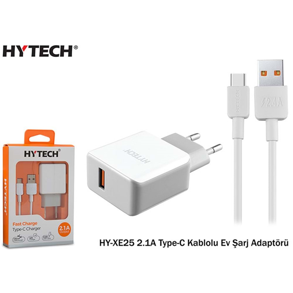 Hytech HY-XE25 2.1A Type-C Kablolu Ev Şarj Adaptörü