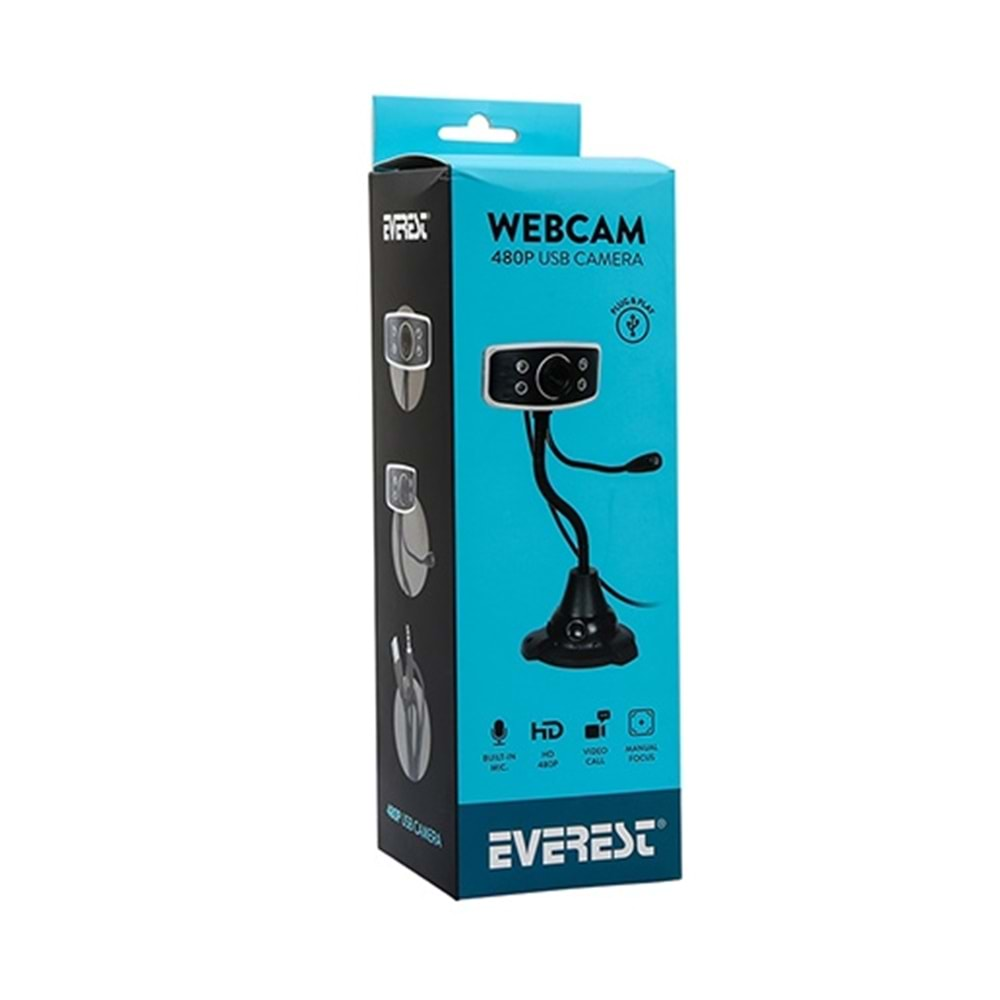 Everest SC-825 300K 480p Usb Mikrofonlu Ledli Pc Webcam