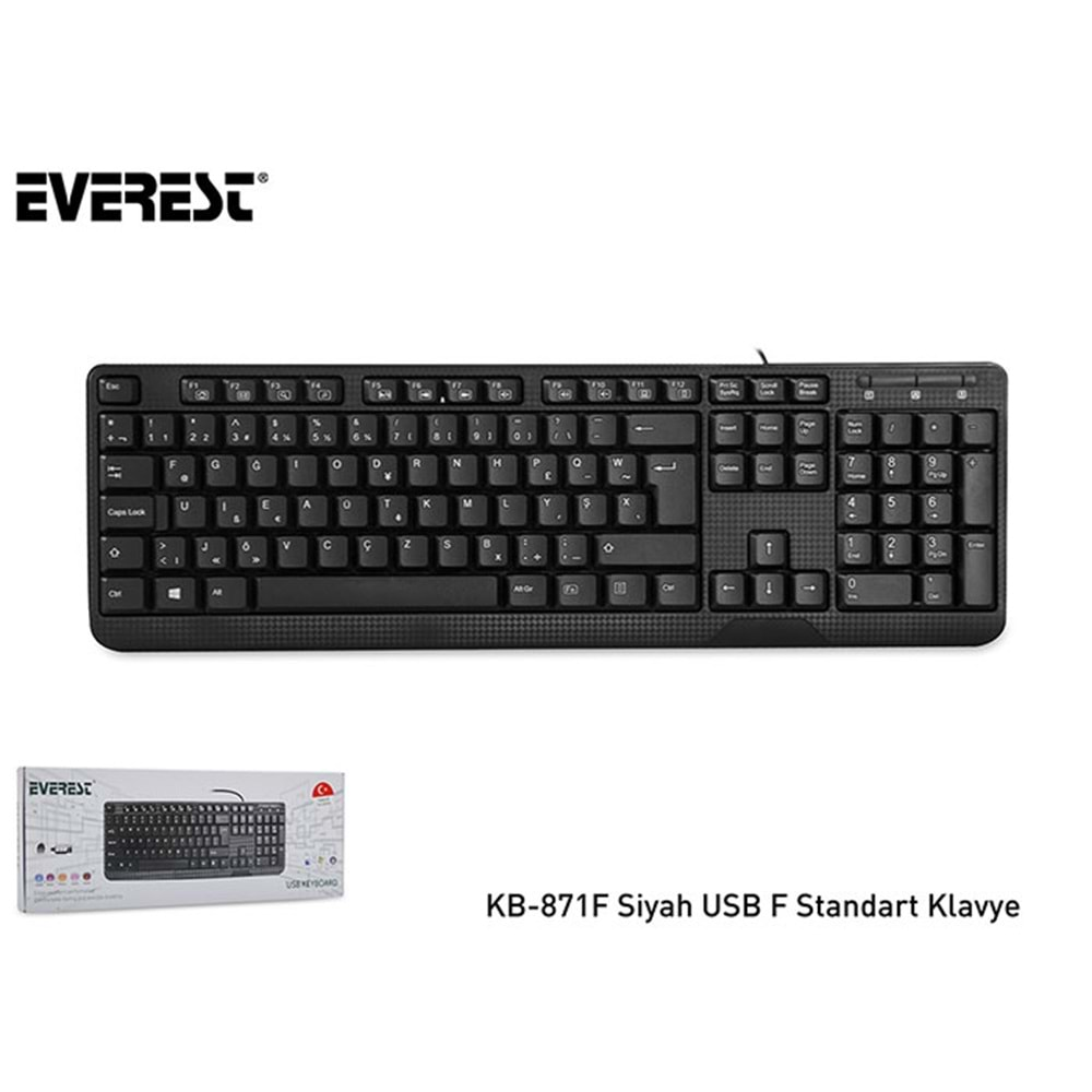 Everest KB-871F Siyah USB F Standart Klavye