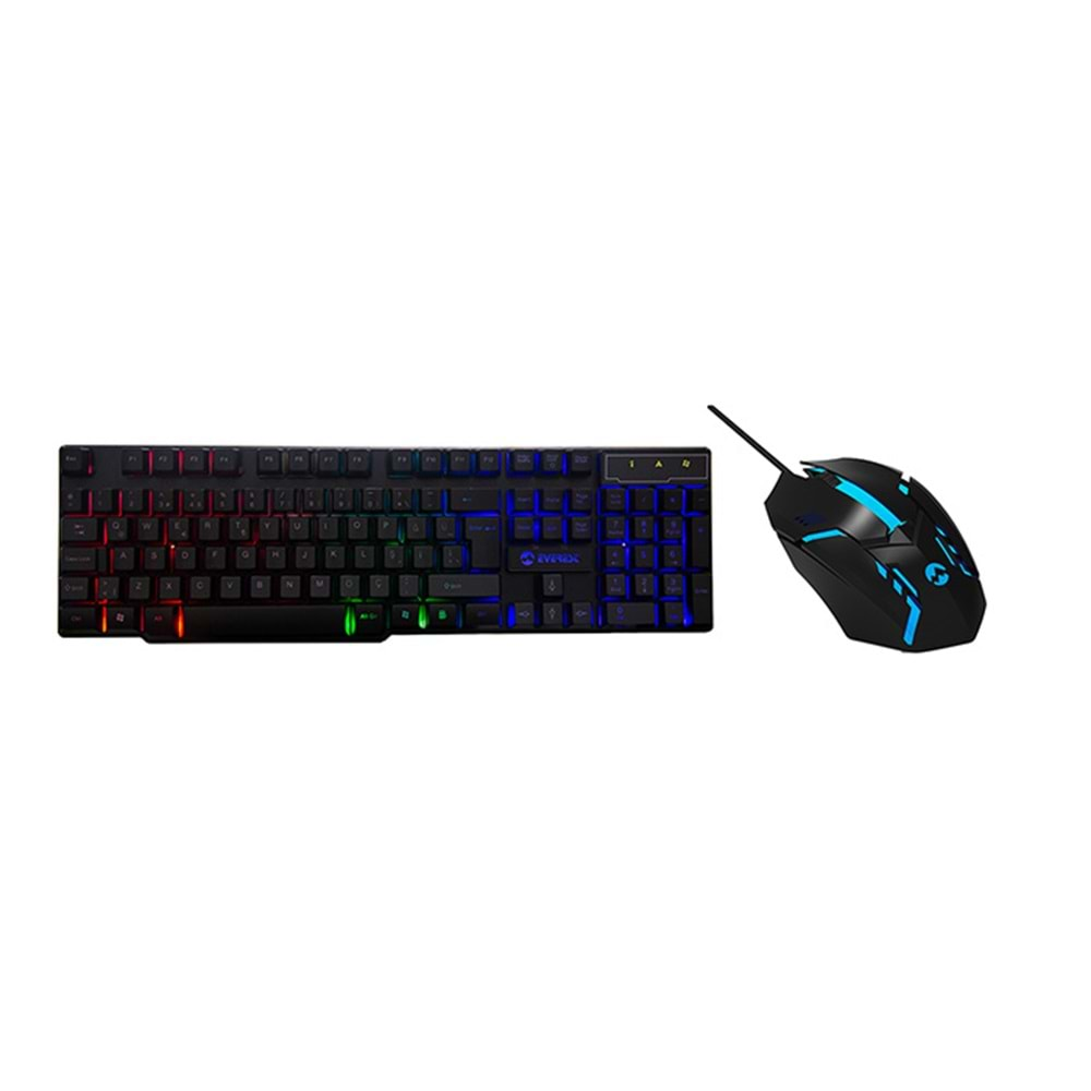 Everest KM-G77 X-VAYNE Siyah Usb Zemin Aydınlatmalı Gaming Klavye Mous