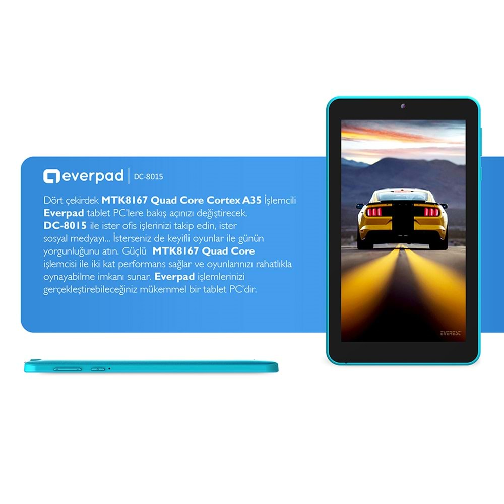 EVERPAD DC-8015 Beyaz Çift Kamera 1024*600 IPS 2Gb 16Gb Android 10.0