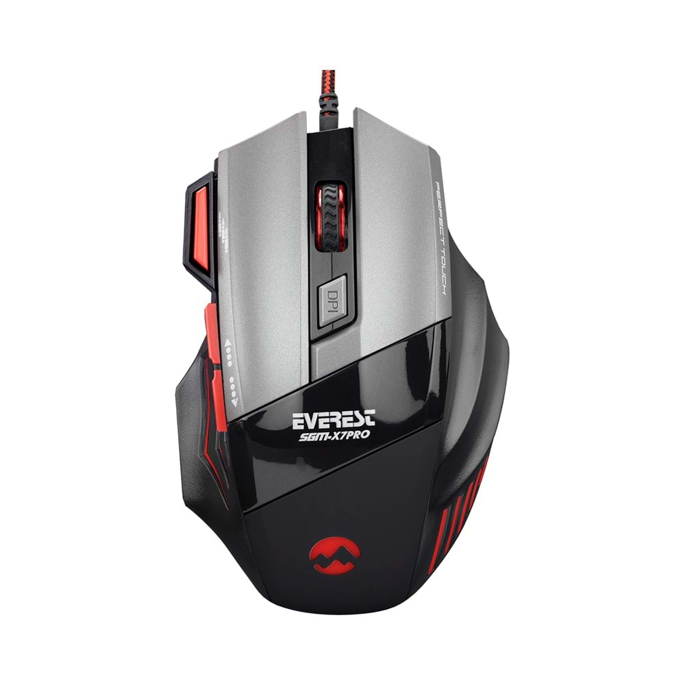 Everest SGM-X7 PRO Silver 2in1 7200dpi Makrolu Oyuncu Mouse +MousePad