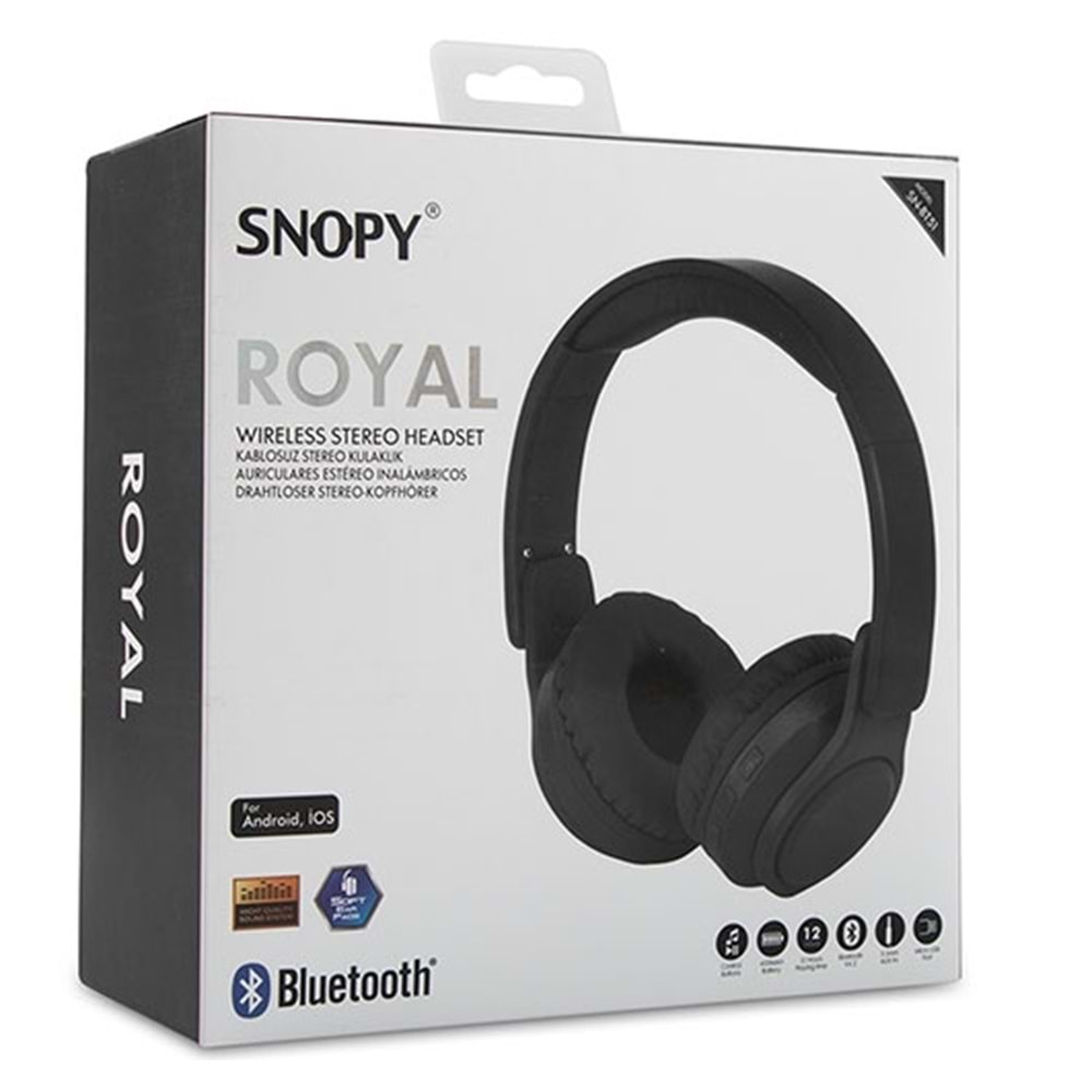 Snopy SN-BT51 ROYAL Siyah Bluetooth Kulaklık