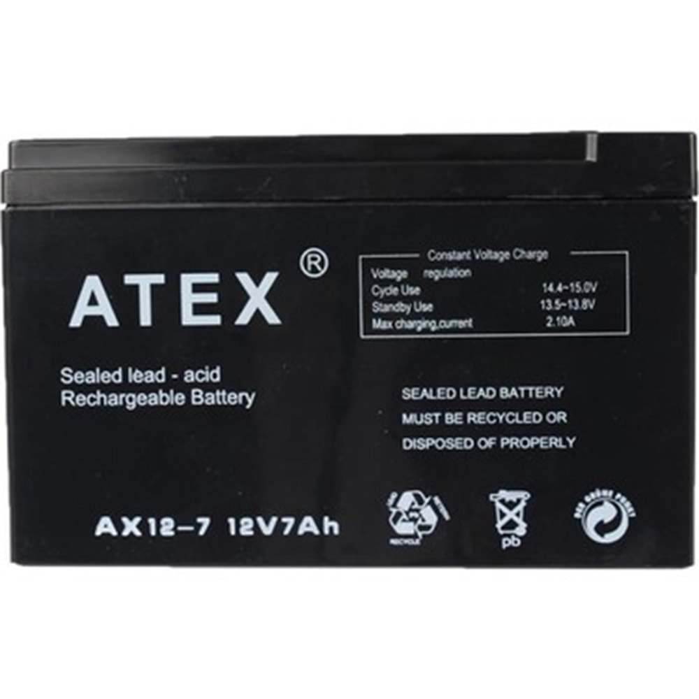 Atex 12v 7a Bakımsız Akü