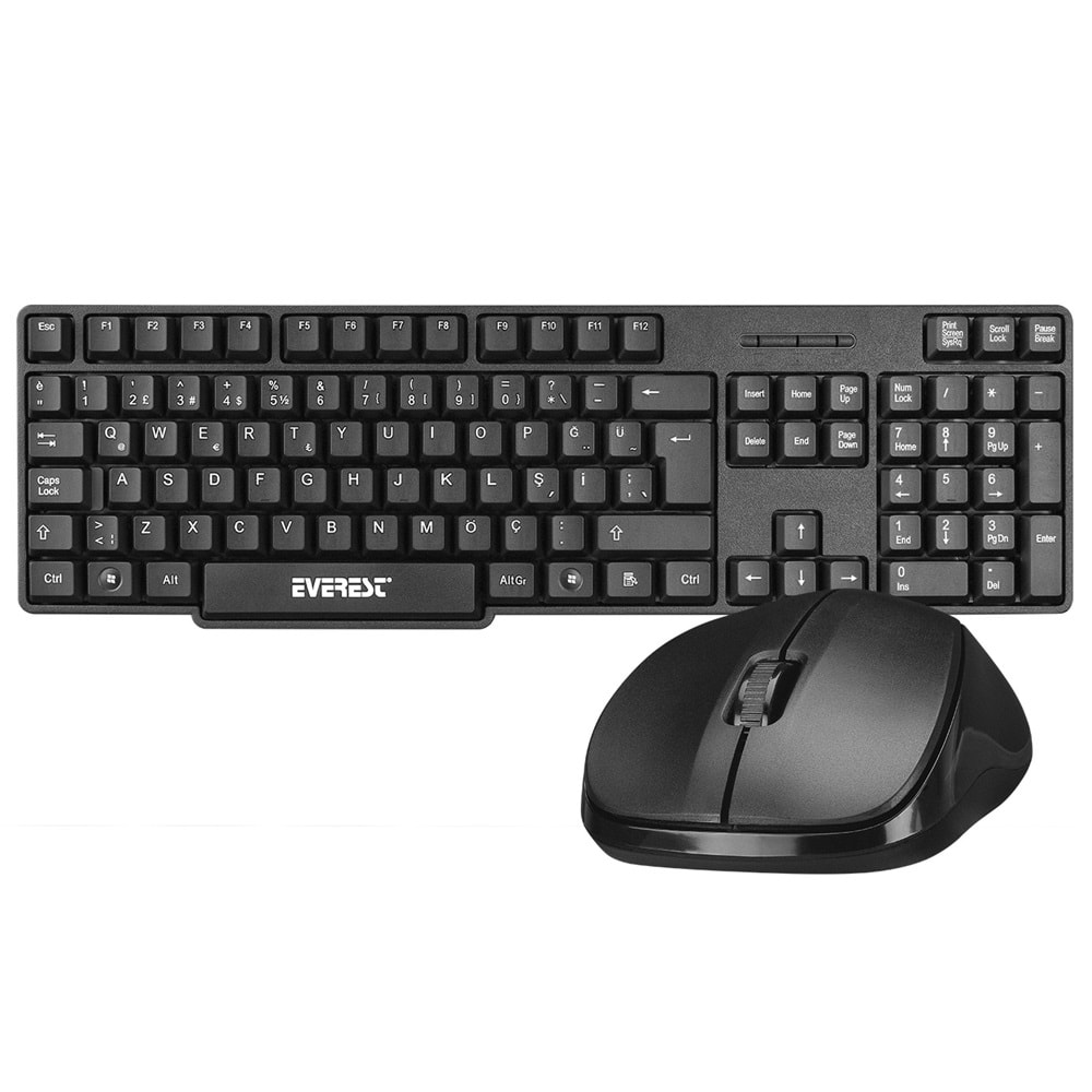 Everest KM-6852 Siyah Usb Kablosuz Combo Q Standart Klavye + Mouse Set