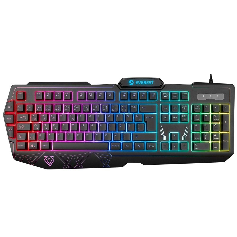 Everest KB-GX61 FORMULA USB RGB Aydınlatmalı 3 Makro Tuşlu Bilek Destekli Gaming Oyuncu Klavyesi