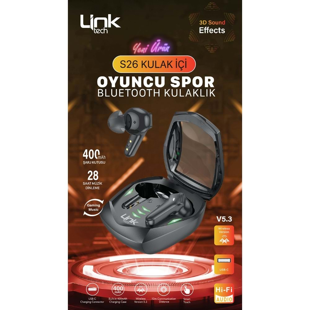 LinkTech S26 Stereo Gaming Bluetooth 5.3v Kulaklık