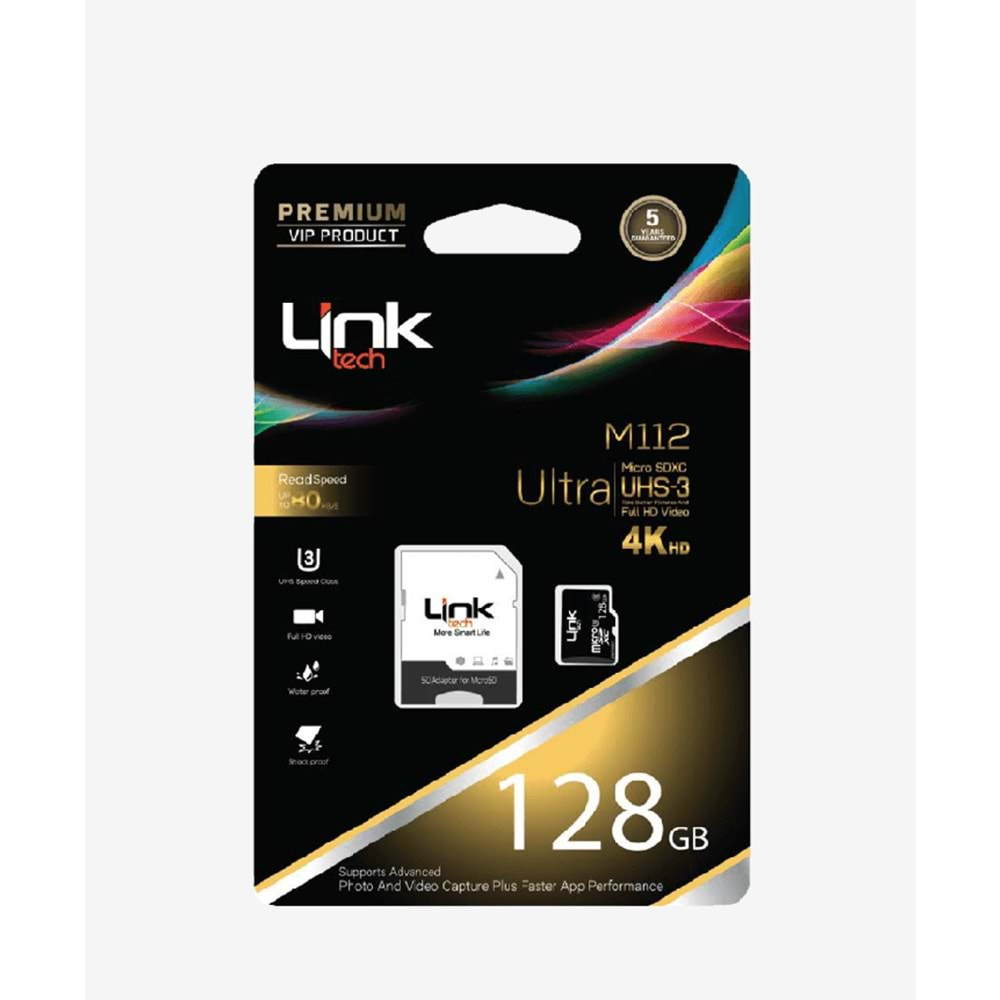 LinkTech M112 Premium Mikro SD 4K Ultra 128 GB Hafıza Kartı