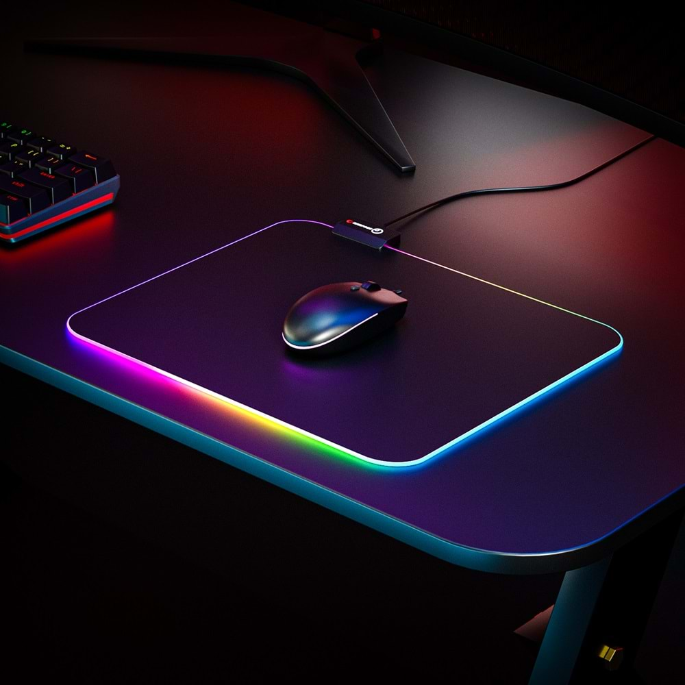 Rampage MP-23 Siyah 252*328*3mm RGB Ledli Gaming Mouse Pad