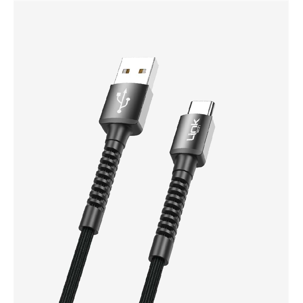 LinkTech K552 Safe 3A Örgülü Metal Başlı USB Tip-C Şarj Kablosu