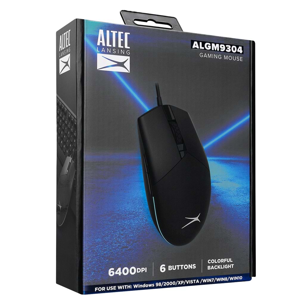 Altec Lansing ALGM9304 Usb Siyah 7 Tuşlu 6400DPI Kırmızı Ledli Gaming Oyuncu Mouse
