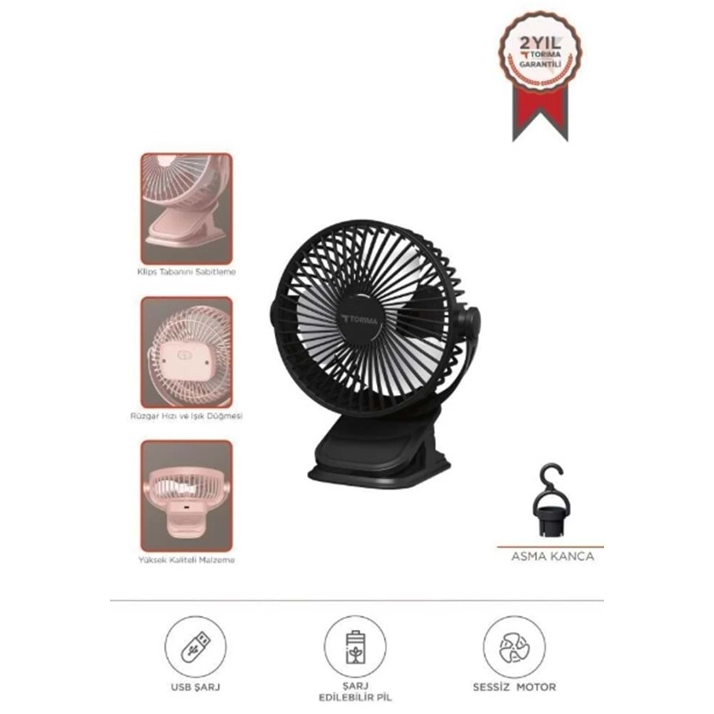 TORIMA F15 Mini Soğutucu Fan Şarjlı Ayarlı