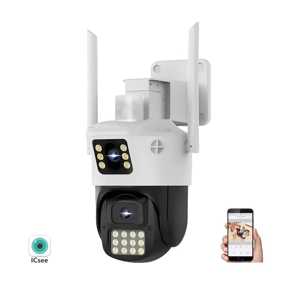 X5Tech Rx-23Ai Dual Lens 3Mp Wifi İp Kamera icsee