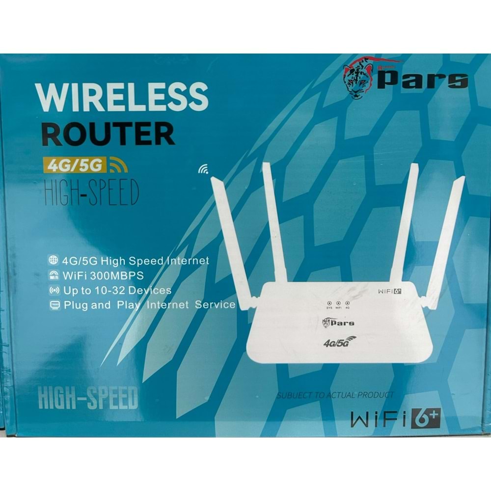 Pars 4g/5g Tak Çalıştır Kablosuz 4 Antenli Tek Port Modem