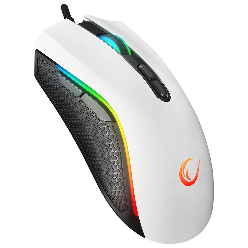 Rampage SMX-R44 V2 Makrolu Beyaz 12800 DPI RGB Ledli Huano Switch Gaming Oyuncu Mouse