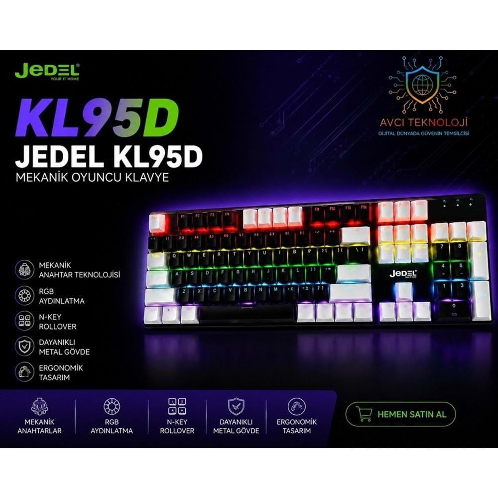 Jedel Kl-95d Mekanik Rgb Oyuncu Klavyesi