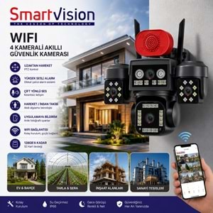 Smartvision Sv-440W 4 Kameralı 1 Ptz Wi-Fi Kamera Hieasy
