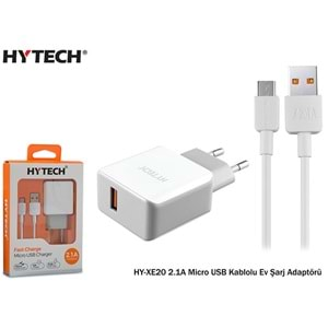 Hytech HY-XE20 2.1A Micro USB Kablolu Ev Şarj Adaptörü