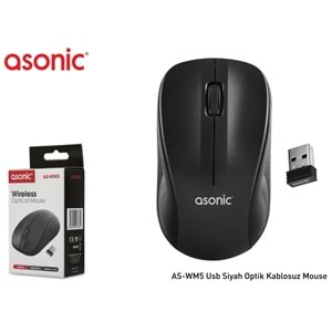 Asonic AS-WM5 Usb Siyah Optik Kablosuz Mouse