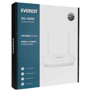 Everest SG-V500 2.4GHz 300Mbps Kablosuz VDSL/ADSL2+ Modem Router