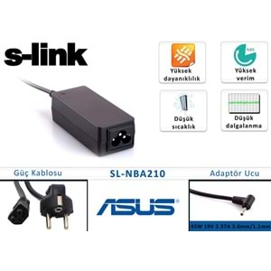 S-link SL-NBA210 45W 19V 2.37A 3.0mm/1.1mm Asus Ultrabook Adaptör