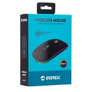 Everest SM-BT11 Usb Siyah 2in1 Bluetooth ve 2.4GHz Şarj Edilebilir Kablosuz Mouse