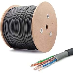 Alfanet Cat6 23AWG 305m Dış Ortam 0,57mm Siyah