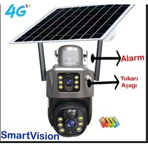Smartvision Sv-AH4X SIM Kartlı ColorVU Solar Çift Kameralı 1080P Ptz Alarmlı SpeedDome Kamera