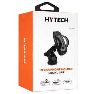 HYTECH HY-XH25 Vantuz + Braketi 360 Derece Siyah-Gri Telefon Tutucu