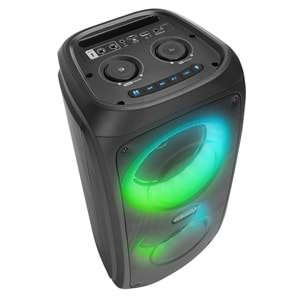 Mikado MD-11BT Siyah 20*2 40W RGB Işıklı Kablosuz Mikrofonlu Taşınabilir Speaker Hoparlör