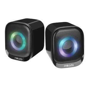 Mikado MD-70U 2.0 Multimedia Led Işıklı Siyah Usb Speaker