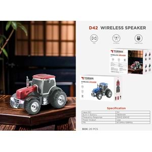Torima D42 Traktör Bluetooth + Usb + Radio Tf-Cart Speaker