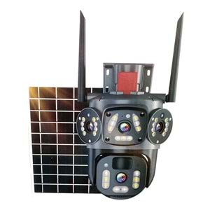 Apronx apx-wsp344 6Mp 3.6mm 4G Solar Çift Kamera 32 Led PTZ