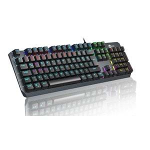 Lecoo GK301 USB Kablolu Makro Tuşlu Blue veya Red Switch RGB LED Aydınlatmalı Gaming Mekanik Türkçe Q Klavye
