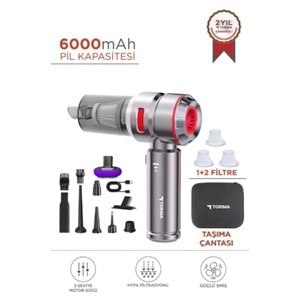 Torima HL121 Üflemeli Şarjlı Araç Mini EL Süpürgesi 16.000PA Emiş Güçlü 4İN1 Araba Süpürgesi