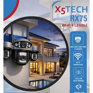 X5Texh Rx75 4 Kameralı 12Mp. Wi-fi Kamera Hieasy App