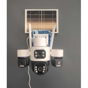 Trio Tr-Sgx459 4 Kameralı 1Ptz Çift Panel 1200Mah Solar Kamera