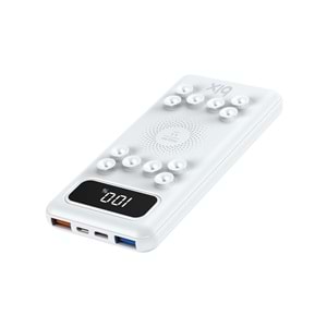 Bix PB103 Kablosuz & Vantuzlu LED Göstergeli 10000MAH Hızlı Şarj Çift Portlu Powerbank