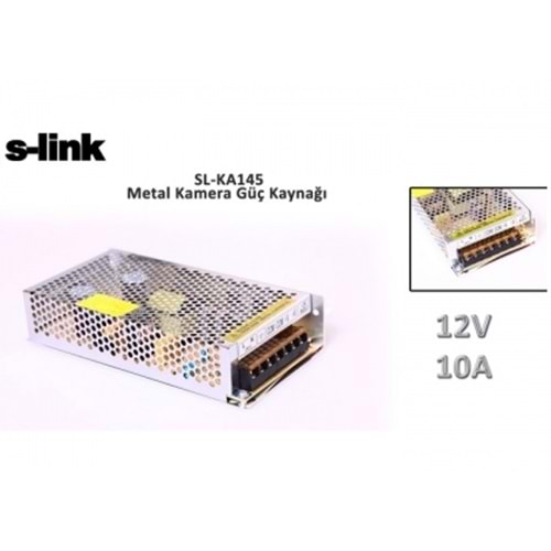 S-link SL-KA150 12V 10A Metal Kamera Güç Kaynağı