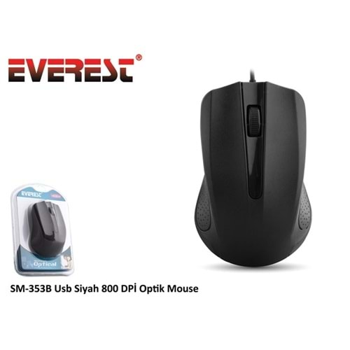 Everest Sm-353B Usb Siyah 800 dpi Optik Mouse