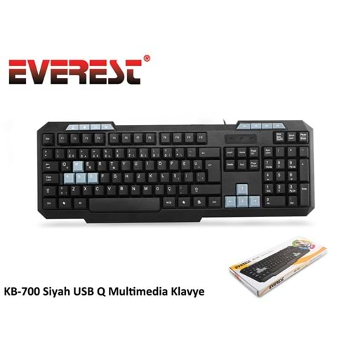 Everest KB-700 Siyah USB Q Multimedia Klavye