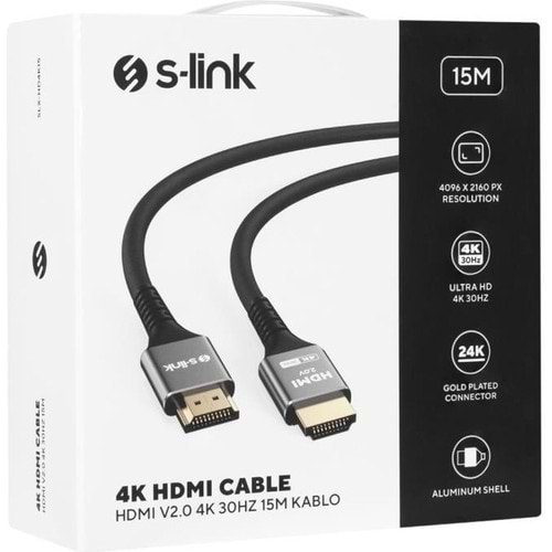 S-link SLX-HD4K15 Hdtv15 HDMI to HDMI 15m Metal v2.0 4K