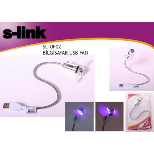 S-link SL-UF02 Anahtarlı + Ledli Usb Fan