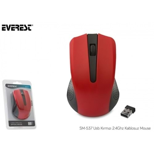 Everest SM-53-7 Usb Kırmızı 2.4Ghz Kablosuz Mouse